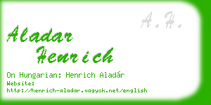 aladar henrich business card